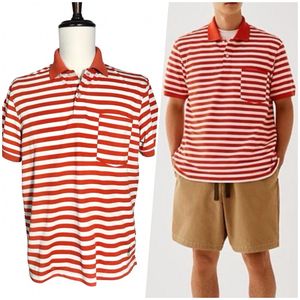 Uniqlo x JW Anderson | Men | Dry-Ex Orange Stripe Sporty Polo Shirt | Small